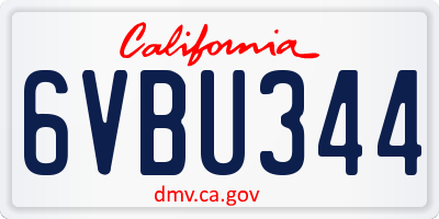 CA license plate 6VBU344