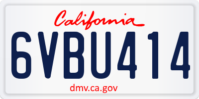 CA license plate 6VBU414