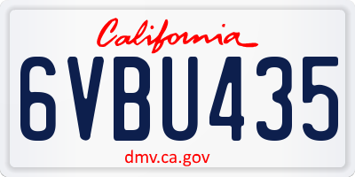 CA license plate 6VBU435