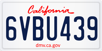 CA license plate 6VBU439