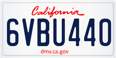 CA license plate 6VBU440