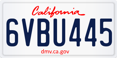 CA license plate 6VBU445