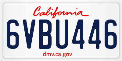 CA license plate 6VBU446