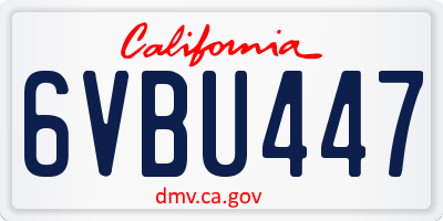 CA license plate 6VBU447