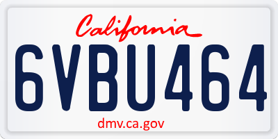 CA license plate 6VBU464