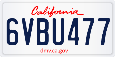 CA license plate 6VBU477