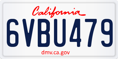 CA license plate 6VBU479