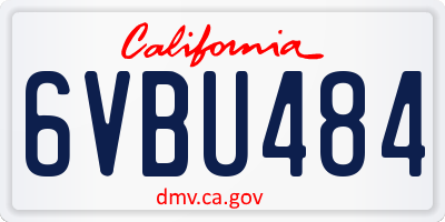CA license plate 6VBU484