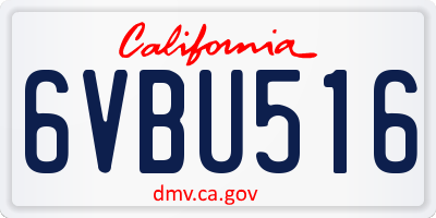 CA license plate 6VBU516
