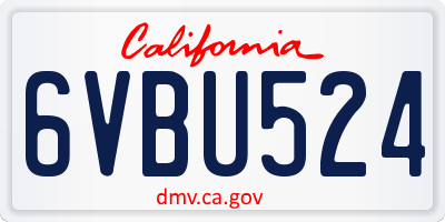 CA license plate 6VBU524