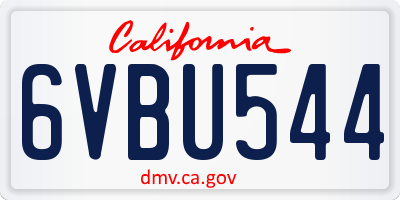 CA license plate 6VBU544
