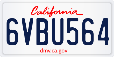 CA license plate 6VBU564
