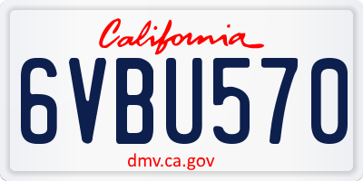 CA license plate 6VBU570