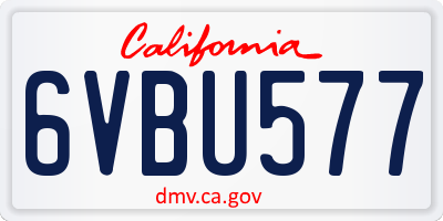 CA license plate 6VBU577