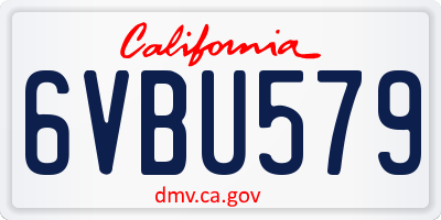 CA license plate 6VBU579