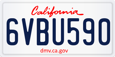 CA license plate 6VBU590