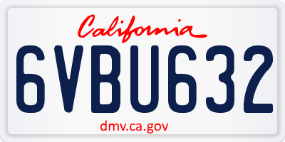 CA license plate 6VBU632