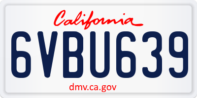 CA license plate 6VBU639
