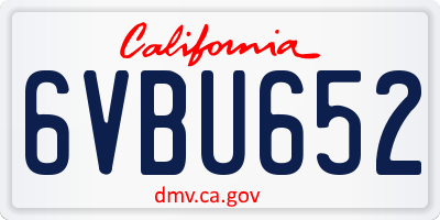 CA license plate 6VBU652