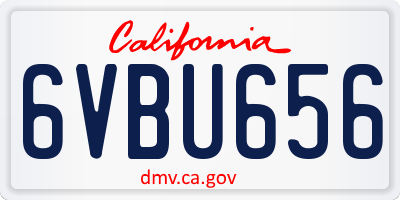 CA license plate 6VBU656