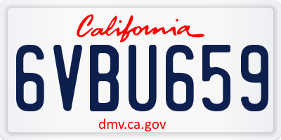 CA license plate 6VBU659