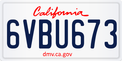 CA license plate 6VBU673
