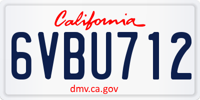 CA license plate 6VBU712