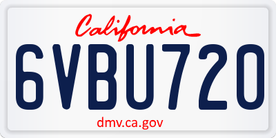 CA license plate 6VBU720