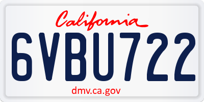 CA license plate 6VBU722