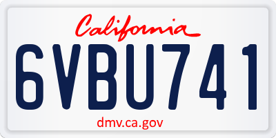 CA license plate 6VBU741