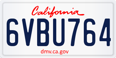 CA license plate 6VBU764