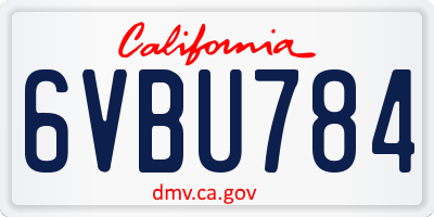 CA license plate 6VBU784