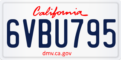 CA license plate 6VBU795