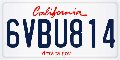 CA license plate 6VBU814