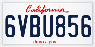 CA license plate 6VBU856