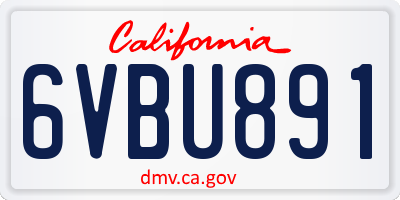CA license plate 6VBU891