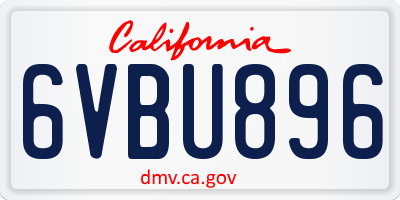CA license plate 6VBU896