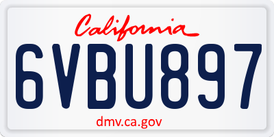 CA license plate 6VBU897