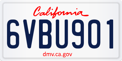 CA license plate 6VBU901