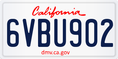 CA license plate 6VBU902