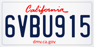 CA license plate 6VBU915