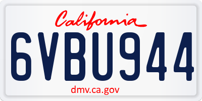 CA license plate 6VBU944