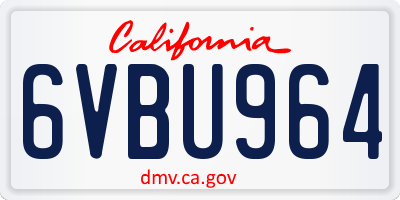 CA license plate 6VBU964