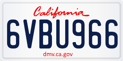 CA license plate 6VBU966