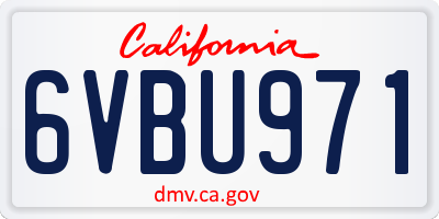 CA license plate 6VBU971