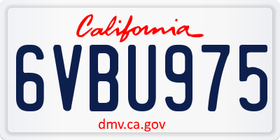 CA license plate 6VBU975