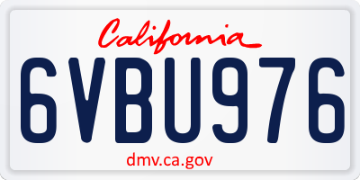 CA license plate 6VBU976