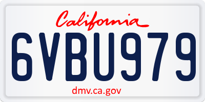 CA license plate 6VBU979