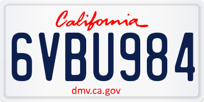 CA license plate 6VBU984