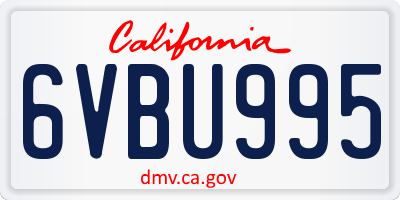 CA license plate 6VBU995